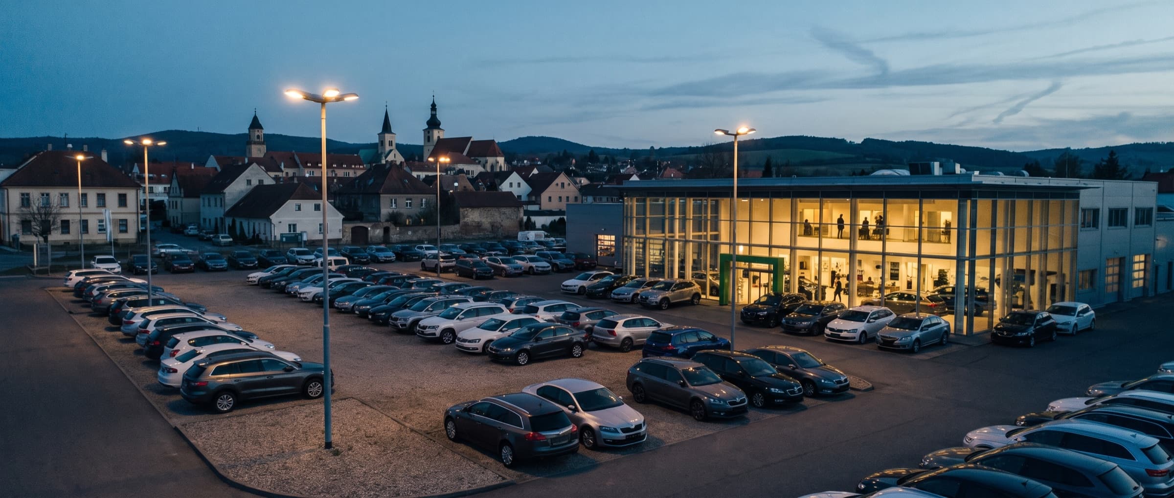 A dealership forecourt